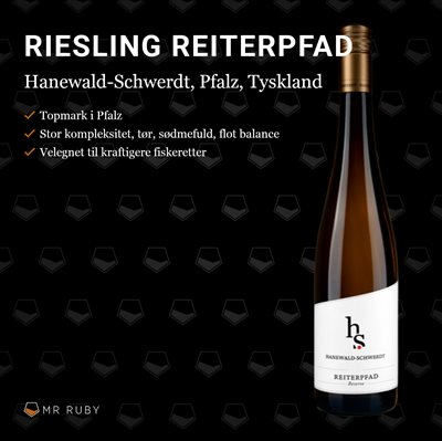 2017 Reiterpfad Riesling, MAGNUM, Hanewald-Schwerdt, Pfalz, Tyskland